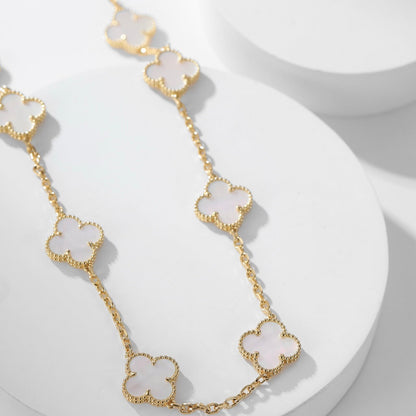 [Ornora Jewelry]CLOVER 10 MOTIFS WHITE MOTHER OF PEARL NECKLACE