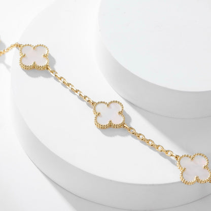[Ornora Jewelry]CLOVER 10 MOTIFS WHITE MOTHER OF PEARL NECKLACE