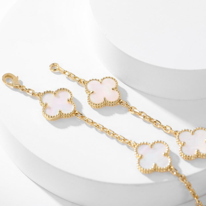 [Ornora Jewelry]CLOVER 10 MOTIFS WHITE MOTHER OF PEARL NECKLACE