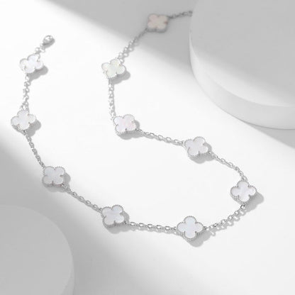 [Ornora Jewelry]CLOVER 10 MOTIFS WHITE MOTHER OF PEARL NECKLACE
