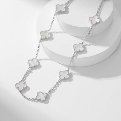 [Ornora Jewelry]CLOVER 10 MOTIFS WHITE MOTHER OF PEARL NECKLACE