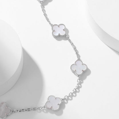 [Ornora Jewelry]CLOVER 10 MOTIFS WHITE MOTHER OF PEARL NECKLACE