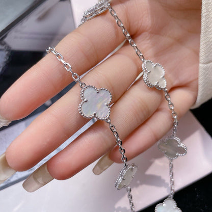 [Ornora Jewelry]CLOVER 10 MOTIFS WHITE MOTHER OF PEARL NECKLACE