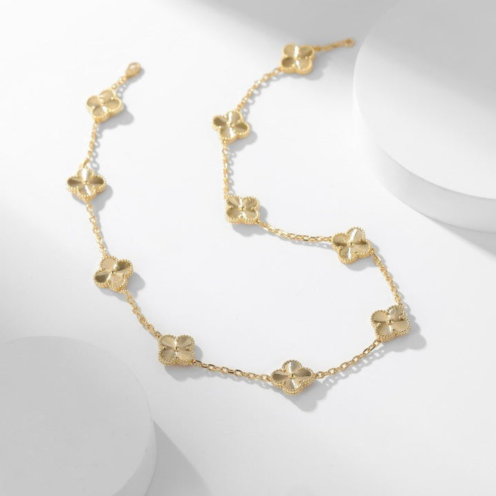 [Ornora Jewelry]CLOVER 10 MOTIFS LASER NECKLACE