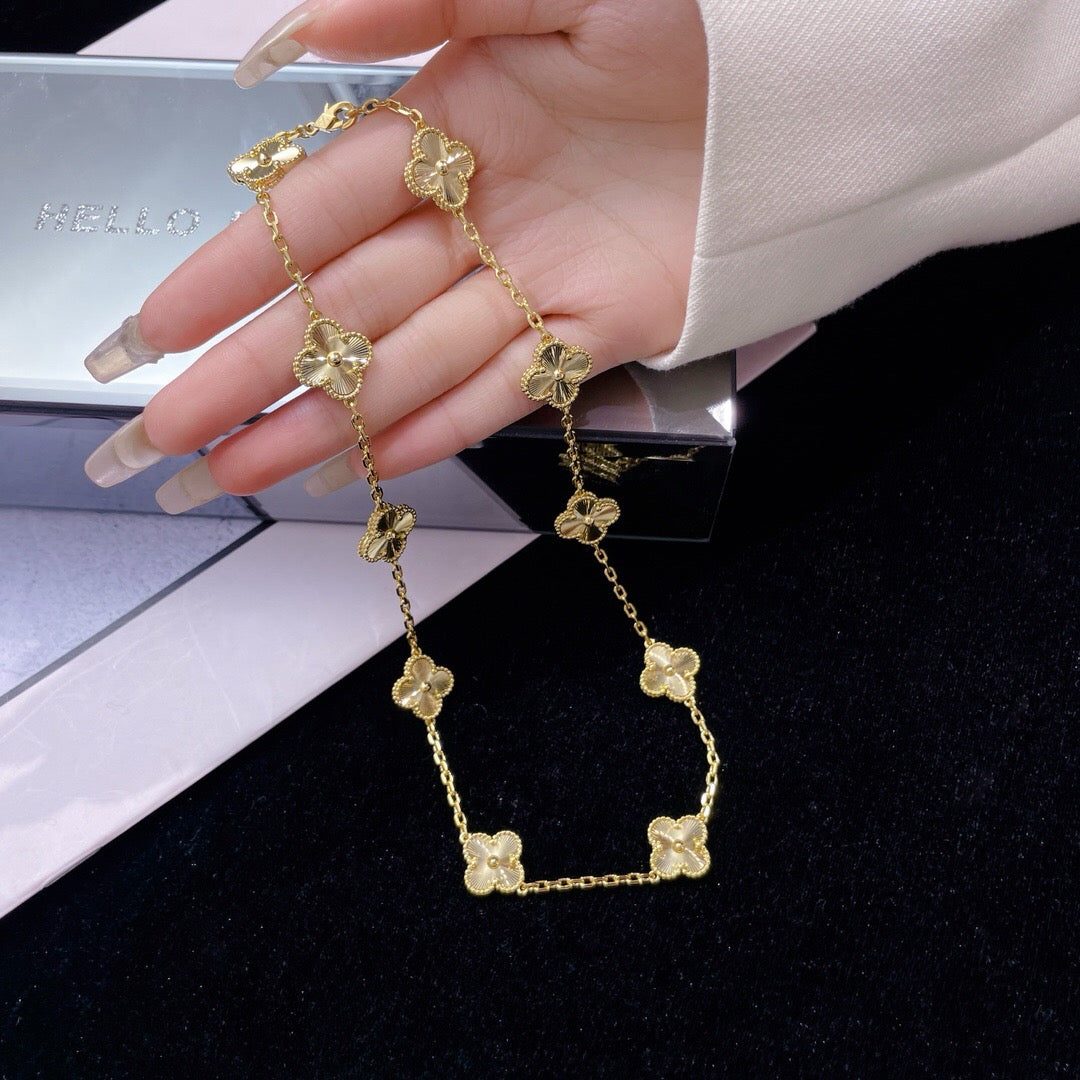 [Ornora Jewelry]CLOVER 10 MOTIFS LASER NECKLACE