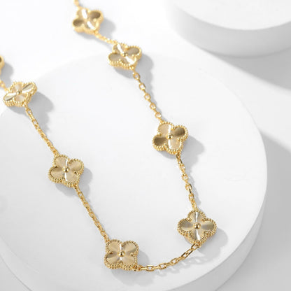 [Ornora Jewelry]CLOVER 10 MOTIFS LASER NECKLACE