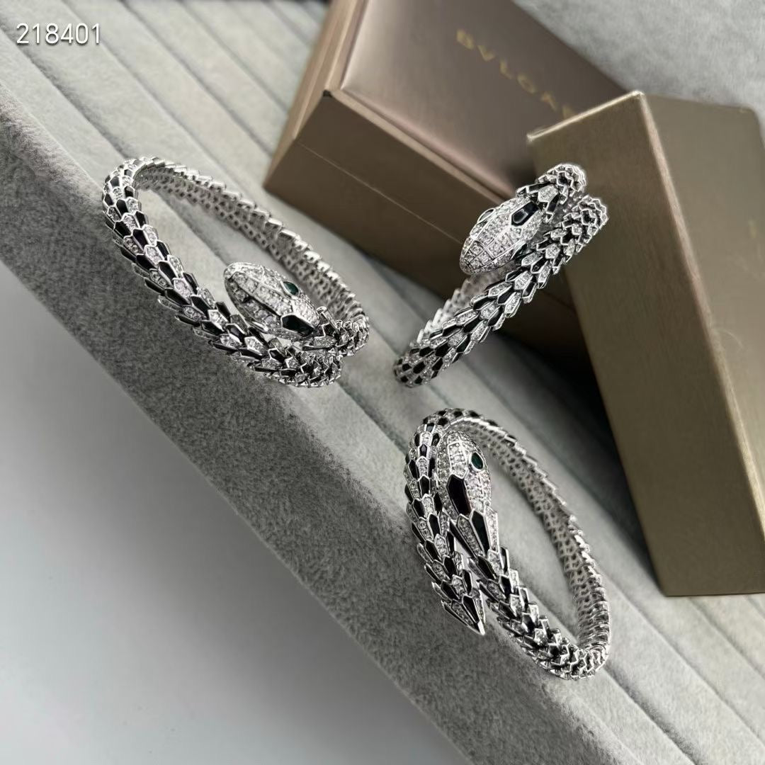 [Ornora Jewelry】NEW OBSIDIAN & DIAMOND SERPENT BRACELET