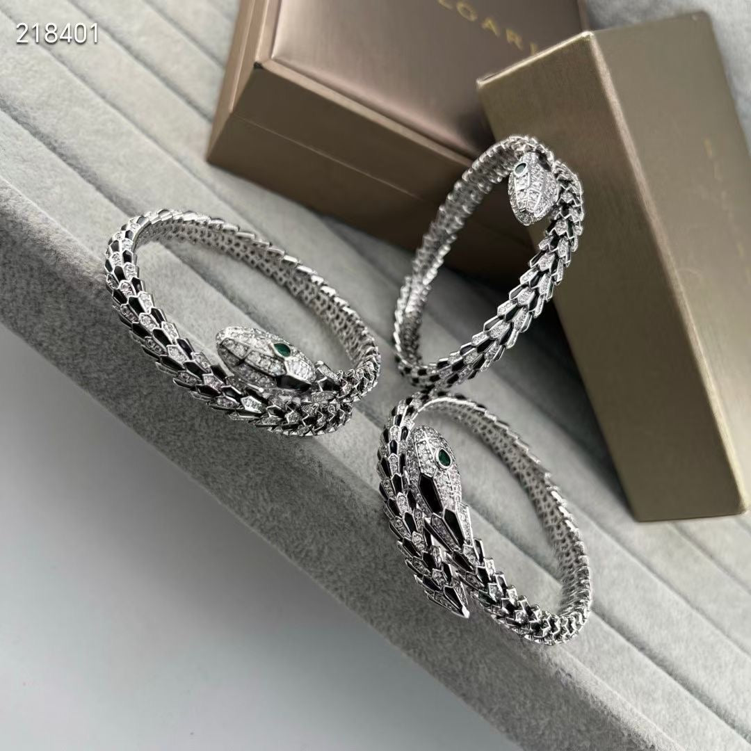 [Ornora Jewelry】NEW OBSIDIAN & DIAMOND SERPENT BRACELET