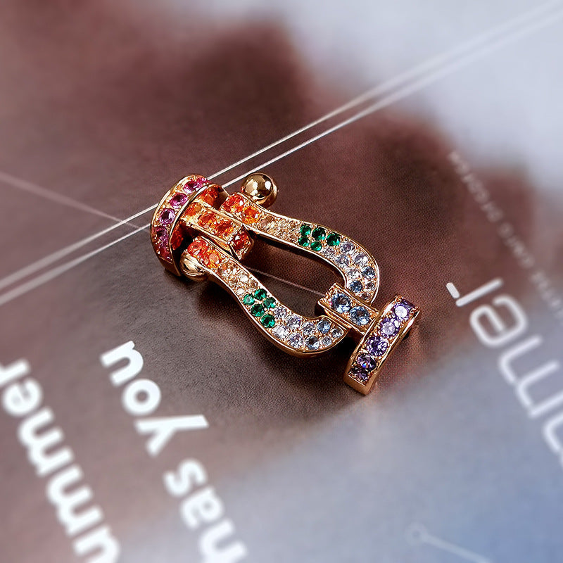 [Ornora Jewelry]FORCE LARGE HORSESHOE  COLORED DIAMOND BRACELET ROSE GOLD