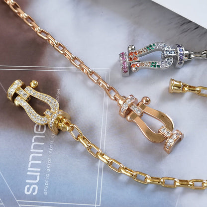 [Ornora Jewelry]FORCE LARGE HORSESHOE CLASP  METAL BRACELET