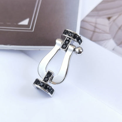 [Ornora Jewelry]FORCE LARGE HORSESHOE BLACK DIAMOND BRACELET SILVER