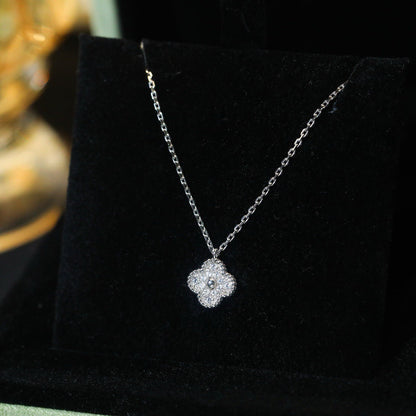 [Ornora Jewelry]CLOVER MINI 9.5MM PENDANT DIAMOND NECKLACE