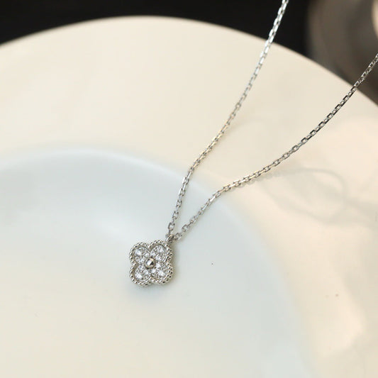 [Ornora Jewelry]CLOVER MINI 9.5MM PENDANT DIAMOND NECKLACE