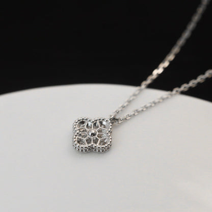 [Ornora Jewelry]CLOVER MINI 9.5MM PENDANT DIAMOND NECKLACE