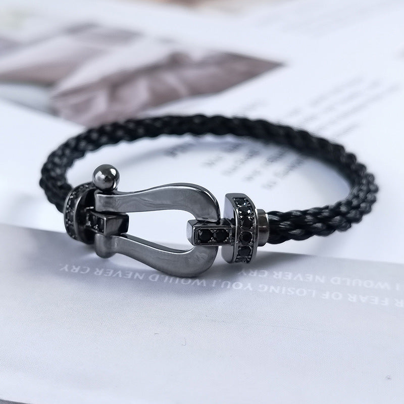 [Ornora Jewelry]FORCE LARGE SERIES HORSESHOE BLACK SAMURAI BRACELET