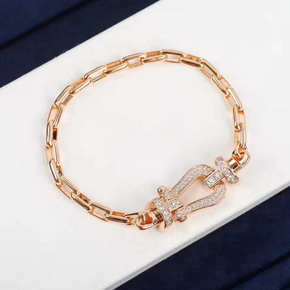 [Ornora Jewelry]FORCE LARGE HORSESHOE CLASP  METAL BRACELET
