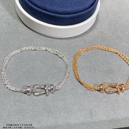 [Ornora Jewelry]FORCE SMALL HORSESHOE  DIAMOND CHAIN ROPE BRACELET