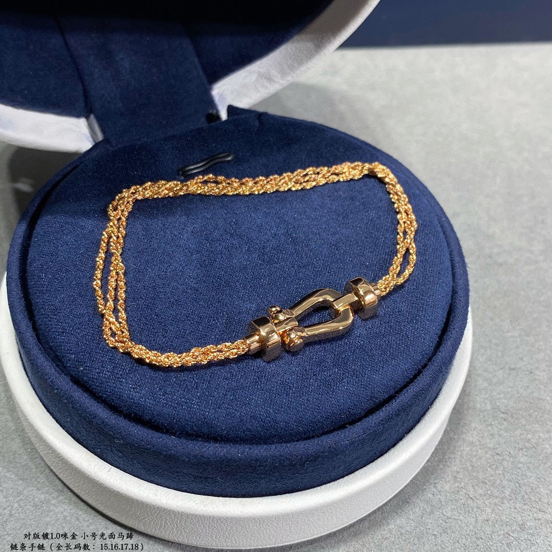 [Ornora Jewelry]FORCE SMALL HORSESHOE  DIAMOND CHAIN ROPE BRACELET