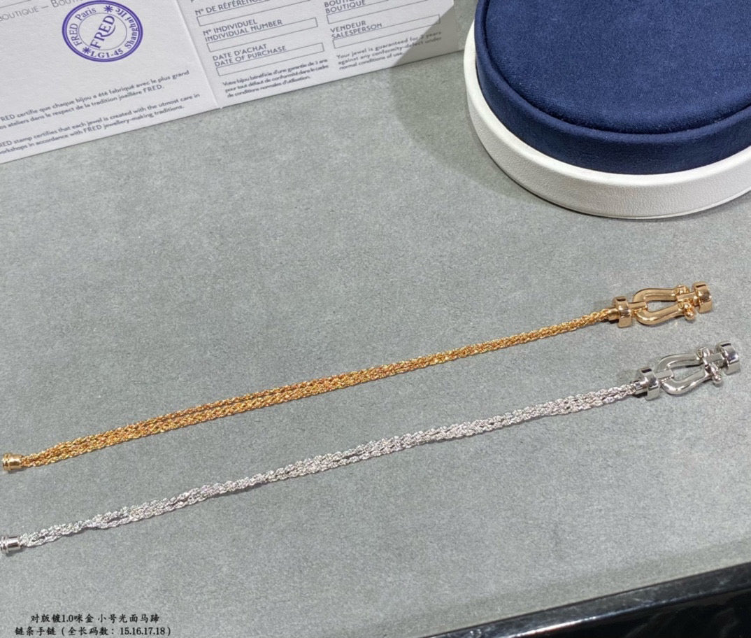[Ornora Jewelry]FORCE SMALL HORSESHOE  DIAMOND CHAIN ROPE BRACELET