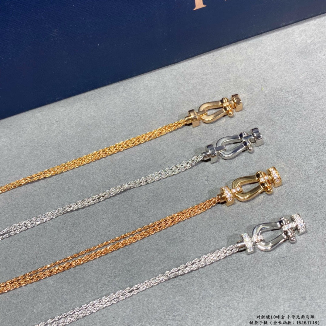 [Ornora Jewelry]FORCE SMALL HORSESHOE  DIAMOND CHAIN ROPE BRACELET