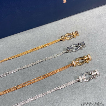 [Ornora Jewelry]FORCE SMALL HORSESHOE  DIAMOND CHAIN ROPE BRACELET