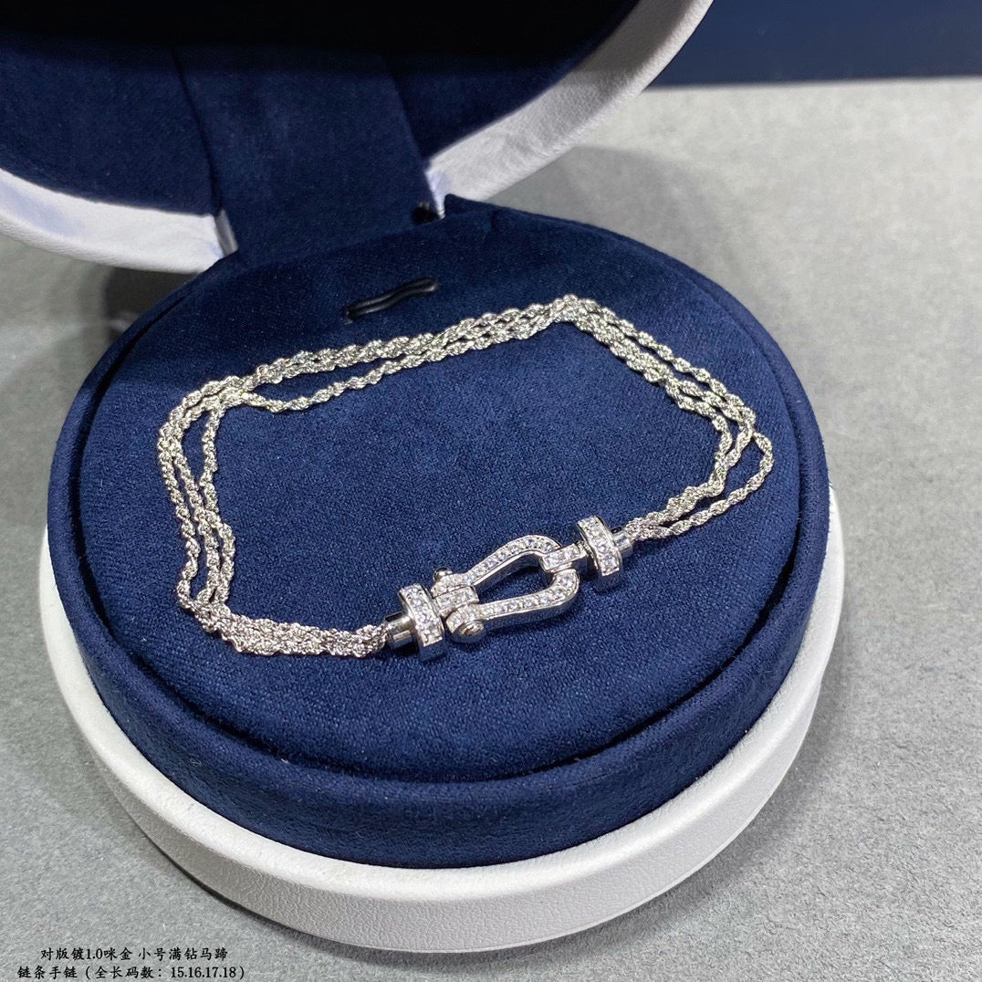 [Ornora Jewelry]FORCE SMALL HORSESHOE  DIAMOND CHAIN ROPE BRACELET