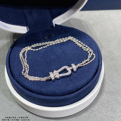 [Ornora Jewelry]FORCE SMALL HORSESHOE  DIAMOND CHAIN ROPE BRACELET