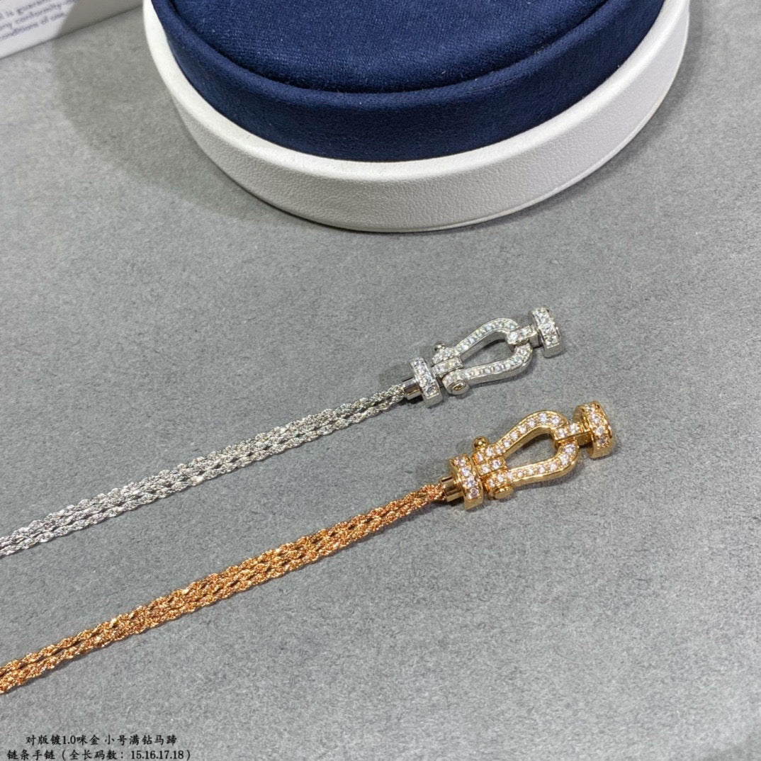 [Ornora Jewelry]FORCE SMALL HORSESHOE  DIAMOND CHAIN ROPE BRACELET