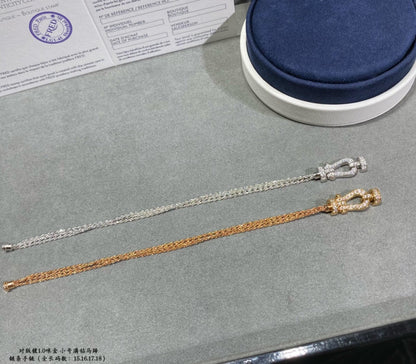 [Ornora Jewelry]FORCE SMALL HORSESHOE  DIAMOND CHAIN ROPE BRACELET