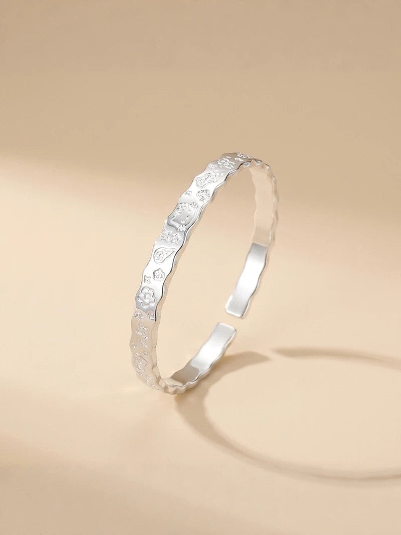 Cat Paw 925 Silver Open Bracelet