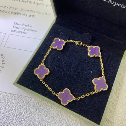 [Ornora Jewelry] CLOVER 5 MOTIF VIOLET BRACELET COLLECTION