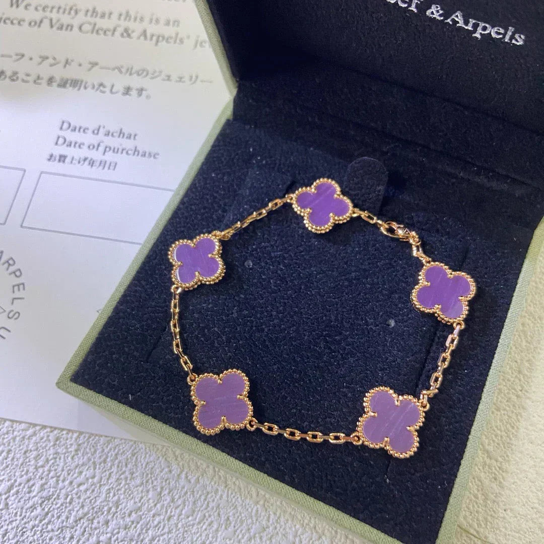 [Ornora Jewelry] CLOVER 5 MOTIF VIOLET BRACELET COLLECTION