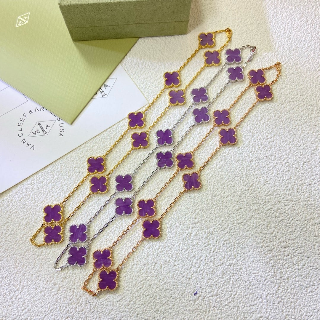 [Ornora Jewelry Jewelry]CLOVER 10 MOTIFS  PURPLE VIOLET  NECKLACE