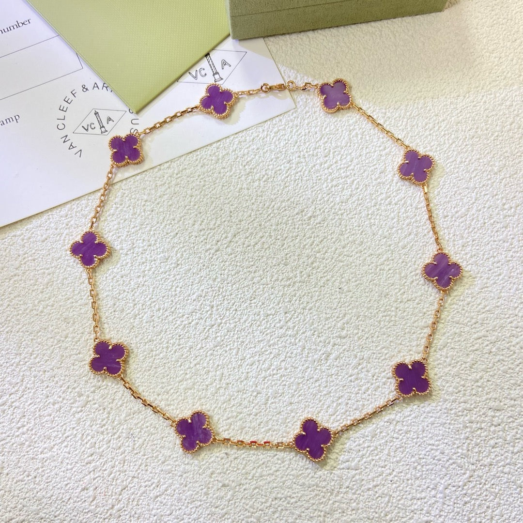 [Ornora Jewelry Jewelry]CLOVER 10 MOTIFS  PURPLE VIOLET  NECKLACE