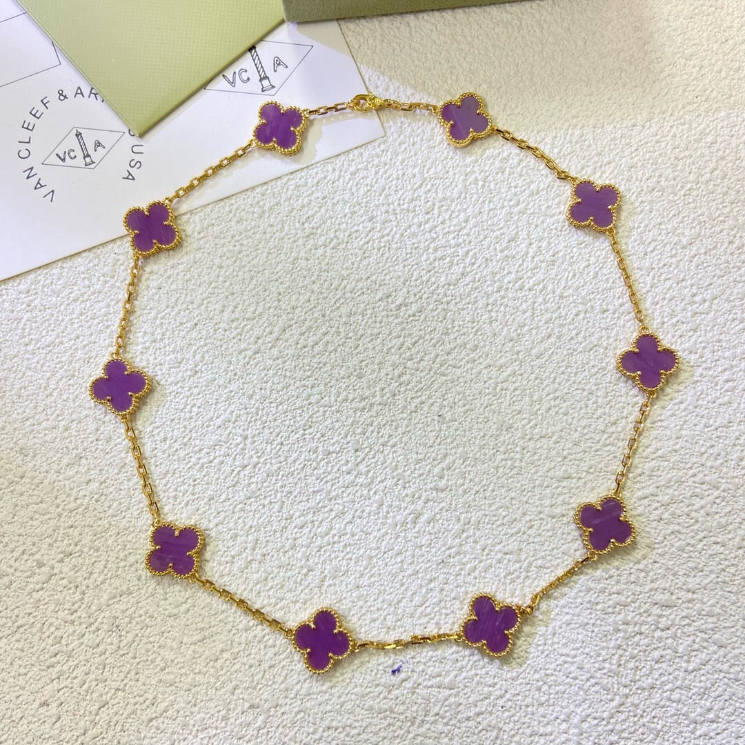 [Ornora Jewelry Jewelry]CLOVER 10 MOTIFS  PURPLE VIOLET  NECKLACE