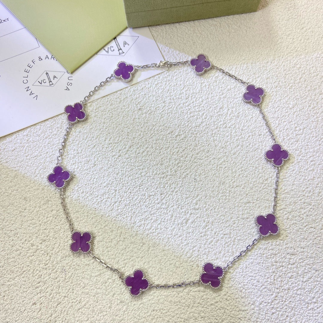 [Ornora Jewelry Jewelry]CLOVER 10 MOTIFS  PURPLE VIOLET  NECKLACE