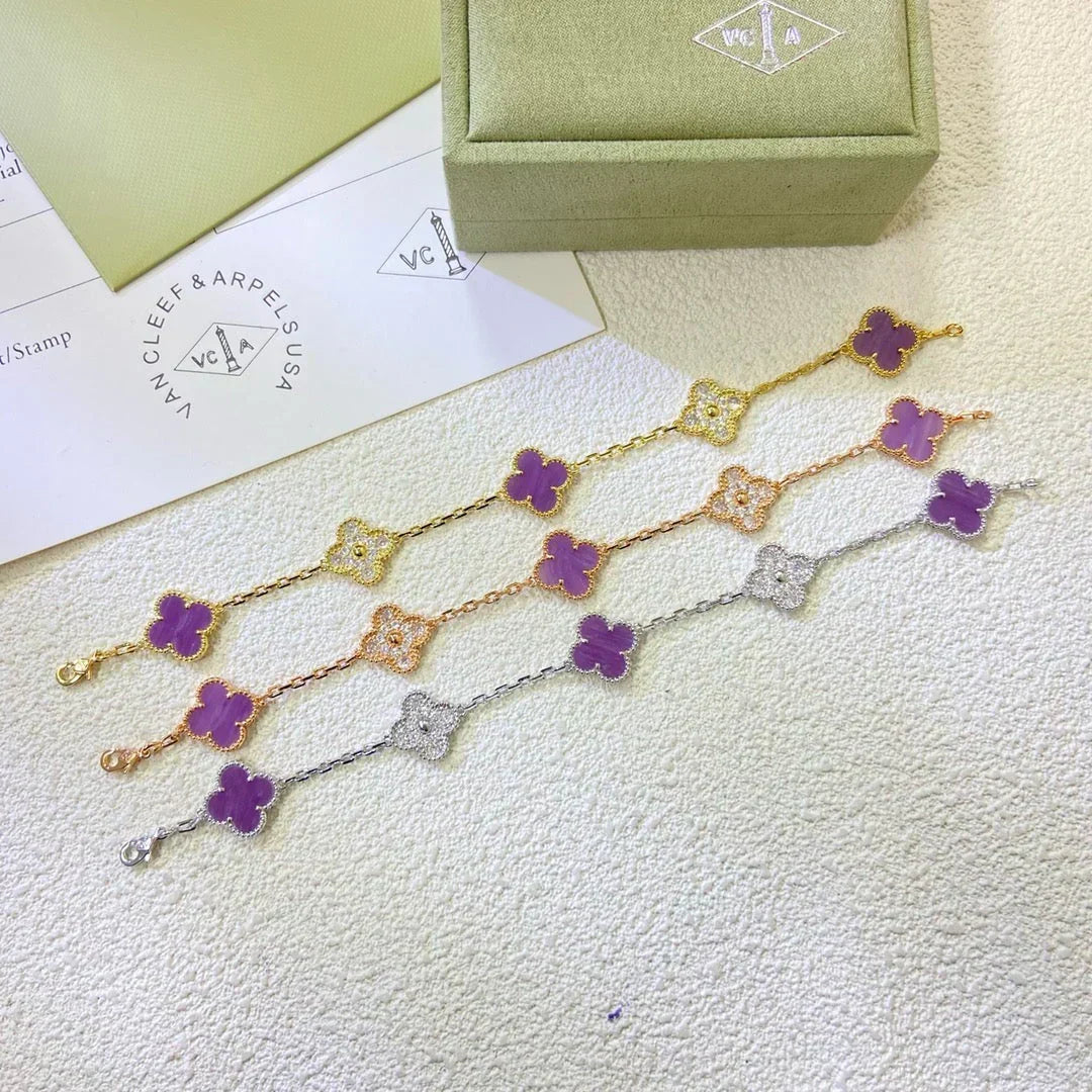 [Ornora Jewelry] CLOVER 5 MOTIF VIOLET BRACELET COLLECTION