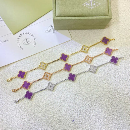 [Ornora Jewelry] CLOVER 5 MOTIF VIOLET BRACELET COLLECTION