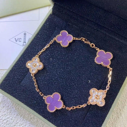 [Ornora Jewelry] CLOVER 5 MOTIF VIOLET BRACELET COLLECTION