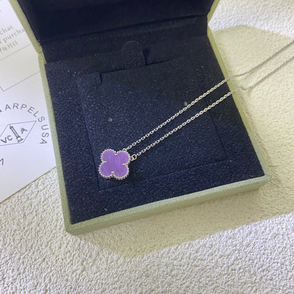 [Ornora Jewelry Jewelry]CLOVER 15MM  PURPLE VIOLET NECKLACE