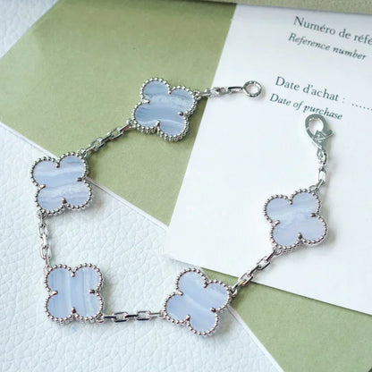 [Ornora Jewelry] CLOVER 5 MOTIF PURPLE CHALCEDONY BRACELET COLLECTION