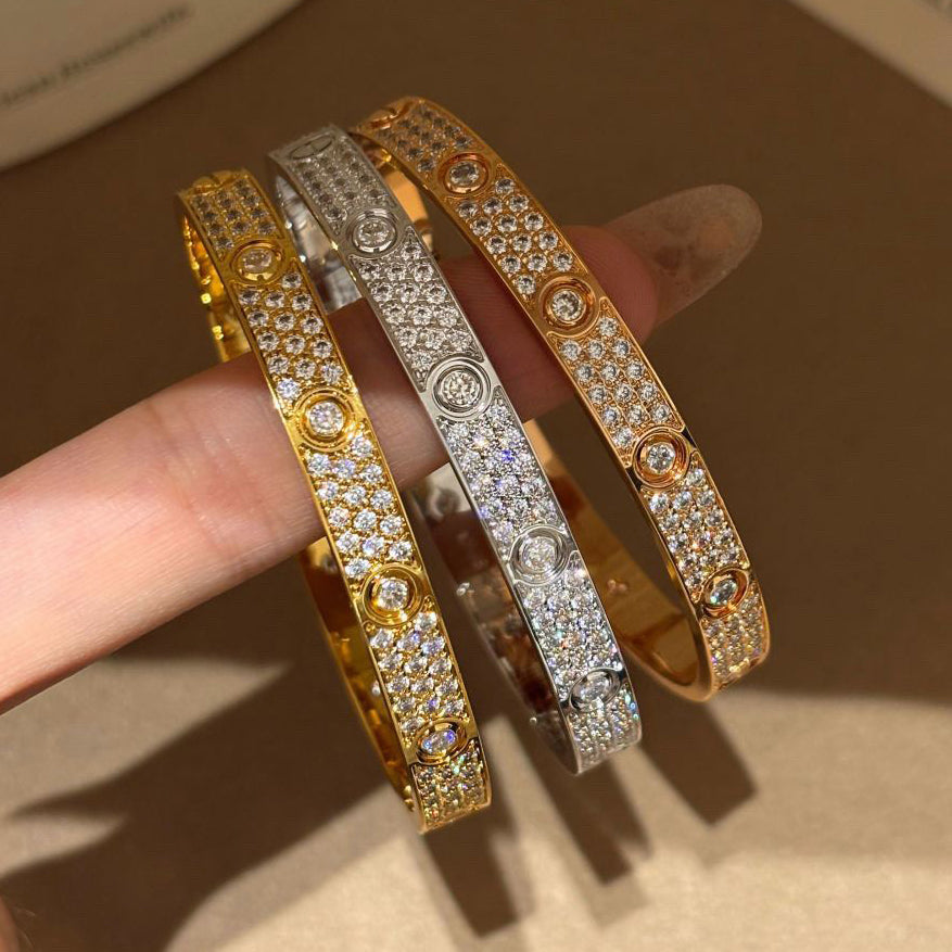 [Ornora Jewelry]LOVE BRACELET 6.1MM DIAMOND-PAVED 10 BIG DIAMONDS