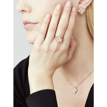 [Ornora Jewelry]CLOVER 15MM DIAMOND SINGLE FLOWER NECKLACE