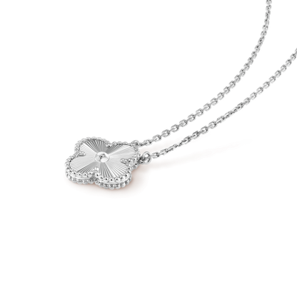 [Ornora Jewelry]CLOVER 15MM LASER NECKLACE SILVER
