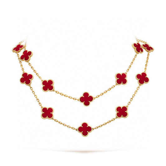 [Ornora Jewelry]CLOVER 20 MOTIFS CARNELIAN NECKLACE
