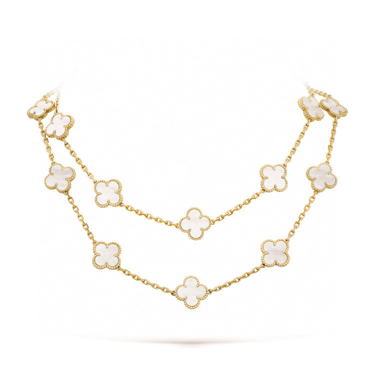 [Ornora Jewelry]CLOVER 20 MOTIFS WHITE MOP NECKLACE