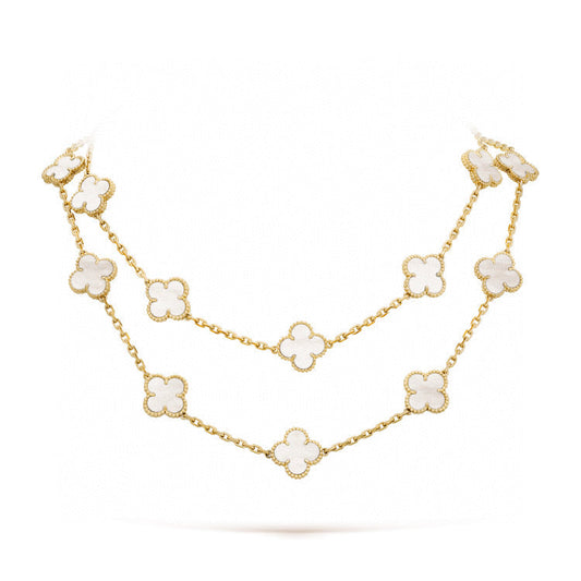 [Ornora Jewelry]CLOVER 20 MOTIFS WHITE MOP NECKLACE