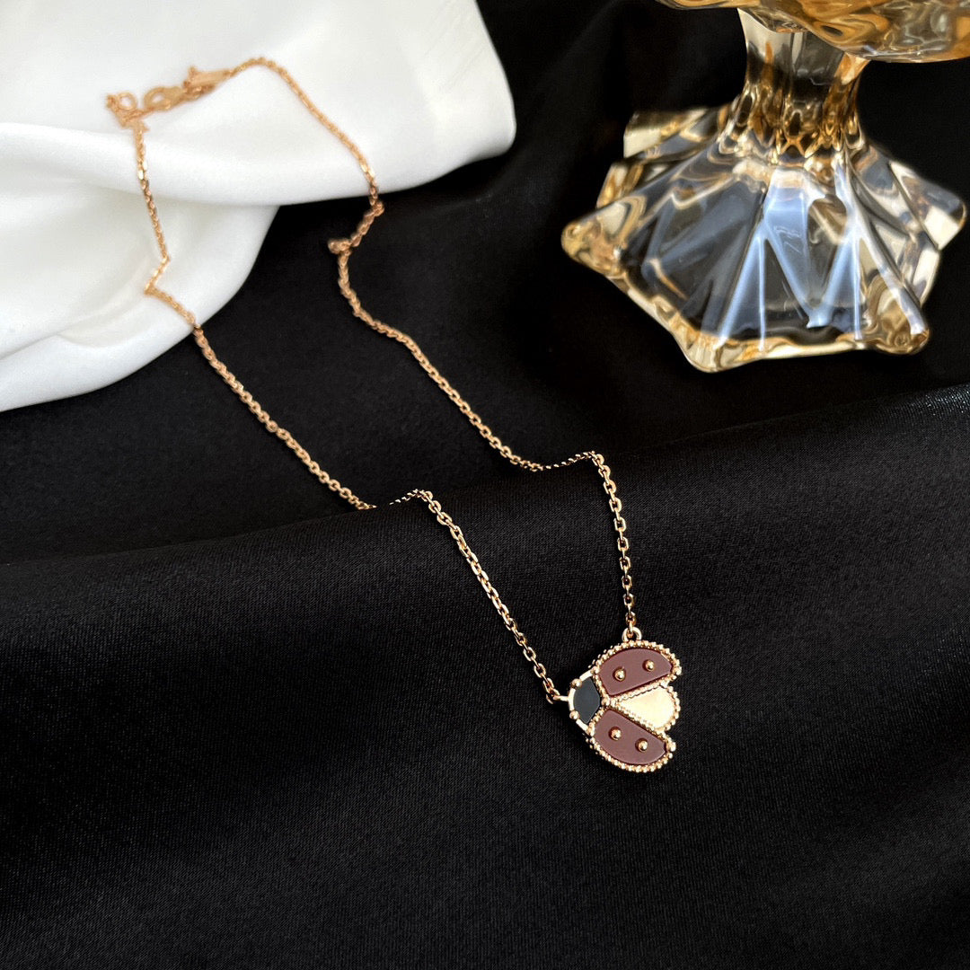 [Ornora Jewelry]LUCKY  CARNELIANS LADYBUG NECKLACE