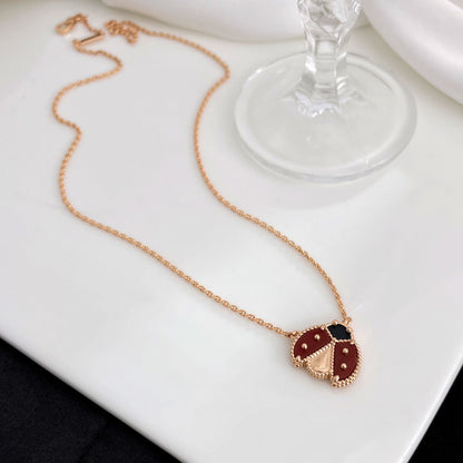 [Ornora Jewelry]LUCKY  CARNELIANS LADYBUG NECKLACE