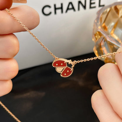 [Ornora Jewelry]LUCKY  CARNELIANS LADYBUG NECKLACE
